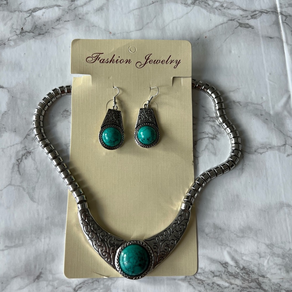 boutique necklace + earrings st patrick